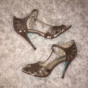 Betsey Johnson Gold Sparkly Heels